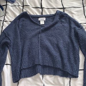 Arizona Cropped Blue V Neck Sweater